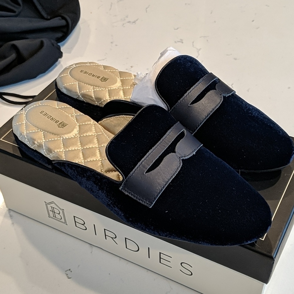 Birdies Slides blue velvet